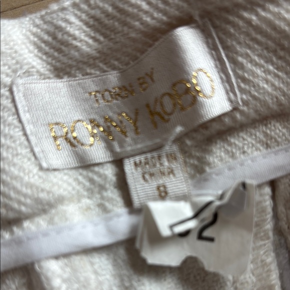 $348 Torn By Ronny Kobo Designer Luxury Elegant Chuck Cargo Pants Ivory - Picture 8 of 8